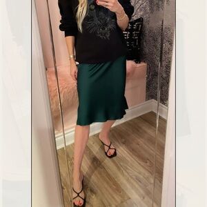 Anine Bing Erin Green Silk Skirt - size m